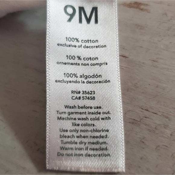 Carter's White Bodysuit Dress 9 Month - Picture 5 of 6